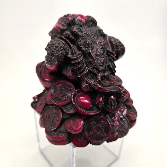 Feng Shui Money Frog Toad Figurine With Coins For Prosperity Wealth Decor je228 - Picture 9 of 10